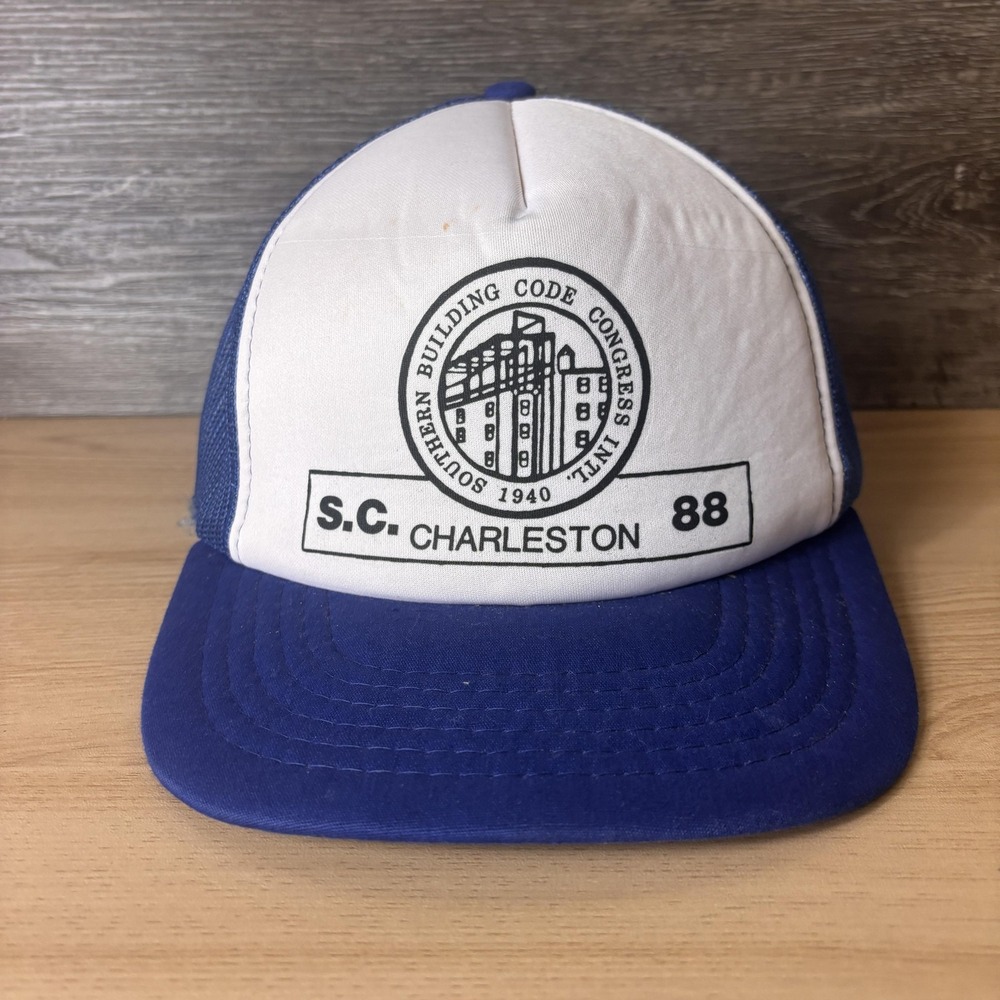 VINTAGE Southern Building Code Congress Hat Cap Snap Back S.C. Charleston 80s